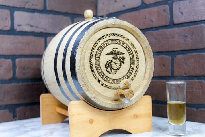 Oak Barrel -1.32 Gallons (5 Liter) Black Hoop